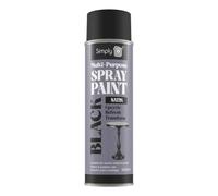Simply Auto Multipurpose Spray Paint 400ml Black Satin - Fast Drying Aerosol for Wood, Metal & Plastic, Indoor & Outdoor, UV & Weather Resistant, Upcycling & DIY Paint