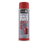 Simply Auto Multipurpose Spray Paint 400ml Red Gloss - Fast Drying Aerosol for Wood, Metal & Plastic, Indoor & Outdoor, UV & Weather Resistant, Upcycling & DIY Paint
