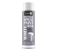 Simply Auto Multipurpose Spray Paint 400ml White Gloss - Fast Drying Aerosol for Wood, Metal & Plastic, Indoor & Outdoor, UV & Weather Resistant, Upcycling & DIY Paint