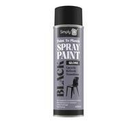 Simply Auto Paint to Plastic Spray Paint 400ml Black Gloss - Fast Drying Aerosol for Plastic, Garden Furniture, Planters & Trim, No Primer Needed, Indoor & Outdoor