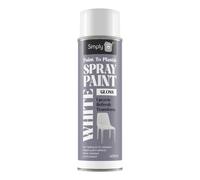 Simply Auto Paint to Plastic Spray Paint 400ml White Gloss - Fast Drying Aerosol for Plastic, Garden Furniture, Planters & Trim, No Primer Needed, Indoor & Outdoor