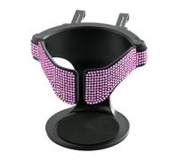 Simply Auto Pink Shining Rhinestones Cup Holder, Universal Fit, Bling Crystal Diamond Sparkly Glitter Car Drink Holder, Clip-On Design, Durable Plastic, Silver