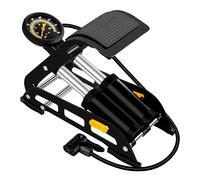 Simply Auto Premium Double Cylinder Foot Pump - 160 PSI / 11 BAR, Rapid Inflation, Built-In Pressure Gauge, Foldable Steel Frame, Dual-Valve Lock-On Head - Cars, Motorbikes, Bikes & Inflatables