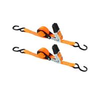 Simply Auto Retractable Ratchet Tie Down Straps, 2-Pack, 4m, 350kg Load Capacity, Self-Retracting Reel, Rubber Coated Handles, Metal S-Hooks - GS Safety Certified for Trailers, Vans & Loads