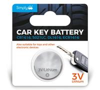 Simply Auto SB-CR1616 Long Lasting 3V Lithium Coin Cell Car Key Battery ideal for Car Key fobs, Watches, Calculators and Small Toys - 1x Blister Pack