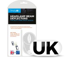 Simply Auto SIM92163 Universal Headlight Beam Adapters & Magnetic UK Plate - Easy to Fit - Compliant with EU Travel Laws