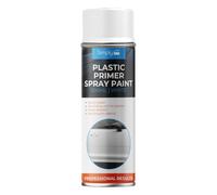 Simply Auto White Plastic Primer Spray Paint 500ml - Acrylic Base Adhesion Promoter, Fast Drying, UV & Water Resistant - Automotive Plastic Undercoat - Pack of 1