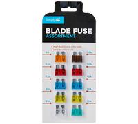 Simply BF819 Alloy Blade Fuse Assortment, Ideal for Vehicle Use, 10 Pieces and 7 Types 5A 7.5A 10A 15A 20A 25A 30A Multi-Function Car Fuse, Set of 10