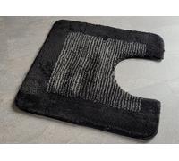 Simply Black/ Deep Black Toilet Mat With Cutout 55x55 Cm High Pile 15-25 Mm