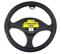 Simply Black Massage Effect Car Steering Wheel Cover Glove Grip Universal Fit