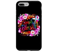 Simply Blessed Cross Floral Leopard Design Case for iPhone 7 Plus/8 Plus