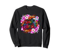 Simply Blessed Cross Floral Leopard Design Sweatshirt