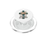 Simply Blessed Floral Cross Faith Design PopSockets PopGrip for MagSafe