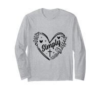 Simply Blessed Leopard Print Faith Heart Long Sleeve T-Shirt