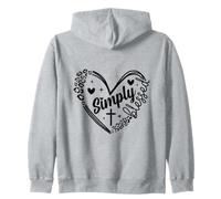 Simply Blessed Leopard Print Faith Heart Zip Hoodie