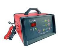 Simply BTC-6015 25Amp 6/12V Heavy Duty Smart Battery Charger with Engine Start Aid - 200AH - LED Output Display - Adjustable - Portable