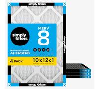Simply by MervFilters, 10x12x1 Air Filter, MERV 8, MPR 600, AC Furnace Air Filter, 4-Pack