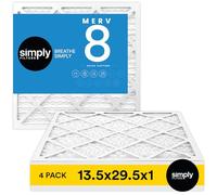 Simply by MervFilters, 13.5x29.5x1 Air Filter, MERV 8, MPR 600, AC Furnace Air Filter, 4-Pack, AS