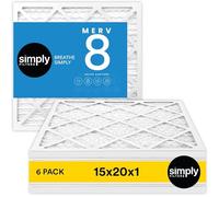 Simply by MervFilters, 15x20x1 Air Filter, MERV 8, MPR 600, AC Furnace Air Filter, 6-Pack