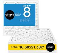 Simply by MervFilters, 16.38x21.38x1 Air Filter, MERV 8, MPR 600, AC Furnace Air Filter, 6-Pack, AS