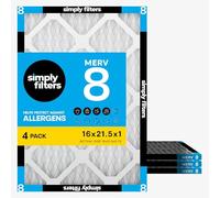Simply by MervFilters, 16x21.5x1 Air Filter, MERV 8, MPR 600, AC Furnace Air Filter, 4-Pack, AS