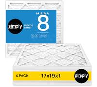 Simply by MervFilters, 17x19x1 Air Filter, MERV 8, MPR 600, AC Furnace Air Filter, 6-Pack