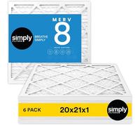 Simply by MervFilters, 20x21x1 Air Filter, MERV 8, MPR 600, AC Furnace Air Filter, 6-Pack