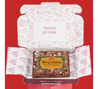 Simply Cake Co. - Merry Christmas Brownie Slab - Edible Design - Homemade Chocolate Brownie - Super Gooey & Indulgent - Flavourful - Luxury Treats - Sharing-Size Slab