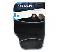 Simply MR2000 Black Carpet Car Mats with Blue Trims - Durable, Non-Slip, Easy to Clean for long lasting protection includes x2 Front Mats and x2 Rear Mats - Universal Fit for all Vehicles