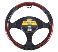 Simply SWC101 Wood Effect With Massage Effect Steering Wheel Cover for Car Interior, Medium Size 37-39cm Diameter, Universal Easy to Fit, Comfortable Grip