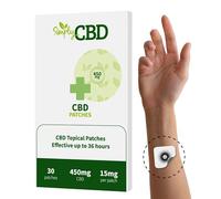 Simply CBD Patches - 30 CBD Topical Patches - 15mg Per Patch White