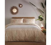 Simply Charlotte Medina Super King Size Duvet Cover Set Geometric Bedding Bed Set Peach