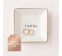 Simply Charmed I Still Do Gift for Wife or Husband - Ceramic Jewelry Dish or Ring Holder - Elegant Trinket Tray