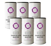 Simply Chocolate Duster Topping 300g x 6 - Fine Vegan Cocoa Powder for Coffee, Hot Chocolate, Cappuccino, Cakes & Desserts with Welari Thank You Card | (6 Pack)