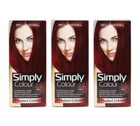 Simply Colour Permanent Hair Dye - True Red 6.6 (Pack of 3) Simply Colour True Red