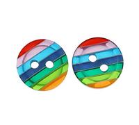 Simply Craft Store UK Pack of 10 Rainbow Resin 2 Hole 12mm Sewing Button, Knitting Crochet Crafting