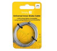 Simply Cycling Bike Inner Brake Cable 2m, Corrosion-Resistant Universal Brake Cable for MTB and Road Bikes, Low-Friction Cut-to-Fit Replacement