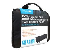 Simply DCB01 Extra Large Foldable Car Boot Organiser with Two Cooler Bags - Easy to Fit & Multipurpose Design