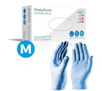Blue medical grade Nitrile gloves - Strong, Multi-Purpose, Powder Free Simply Sanitize Medium Nitrile Gloves - BNG002 - 100PK