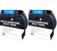 Simply DTB5010 Duct Tape 10m - Black - Heavy Duty & Super Stick - Strong Adhesive Universal Cloth Gaffer Tape (Pack of 2)
