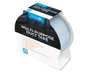 Simply DTS5050 Duct Tape 50m - Silver - Heavy Duty & Super Stick - Strong Adhesive Universal Cloth Gaffer Tape