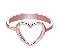 Simply Electroplating Love Heart Diamond Ring Ladies Jewelry Engaged Ring Anxiety Ring for Women Rose (Rose Gold, 10)