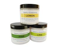 Simply Essential Bath Salts Gift Set Dead Sea & Epsom Body & Foot soak 225g - Lemon, Lime, Pine