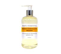Simply Essential Chocolate Orange Massage Oil 250ml Sweet Indulgent Scented Body Oil for Romantic Moments & Daily Skin Routine