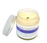 Simply Essential De-Stress Aromatherapy Massage Candle, 100g | Lavender, Orange & Bergamot Essential Oil for a relaxing experience