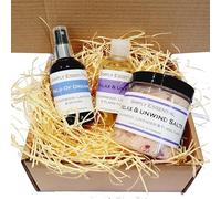 Simply Essential De-Stress Warrior: The Men's Relaxation Gift Set : Massage Oil, Bath Salts and Pillow Spray