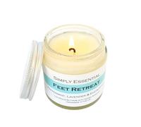 Simply Essential Feet Retreat Aromatherapy Massage Candle, 100g | Luxurious body butters with Peppermint, Lavender & Eucalyptus Essential Oil
