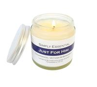 Simply Essential Just for Him Aromatherapy Massage Candle, 100g, with Cedarwood, Vetiver & Bergamot Essential Oils