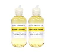 Simply Essential Renew & Restore Massage Oil Duo - 2 x 100ml Comfort Blends to Help Balance, Energise & Recover