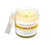 Simply Essential Restore & Renew Aromatherapy Massage Candle, 100g, with Rose Geranium, Lemon, Lime & Eucalyptus Essential Oils